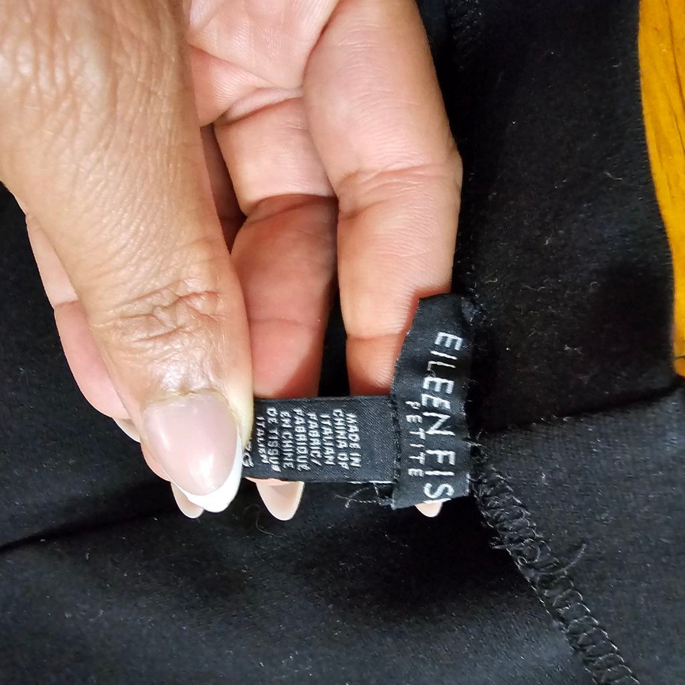 Eileen Fisher Petite Black Ponte Pants Large - Picture 3 of 8